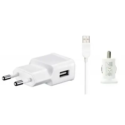 3 in 1 Charging Kit for Samsung Galaxy S9 Plus with Wall Charger, Car Charger & USB Data Cable